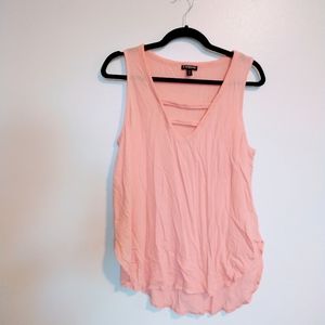Express pink orange tank top with ladder cutout front size large